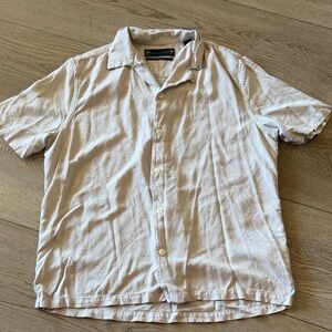 All Saints Men's Light Gray Button Down Shirt